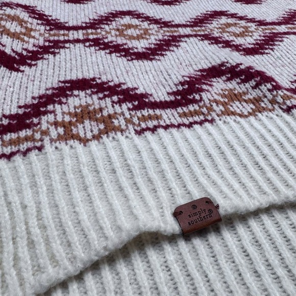 Simply Southern Women's Aztec Print 1/4 Zip Cozy Oversized Sweater Size‎ Large - Picture 6 of 7